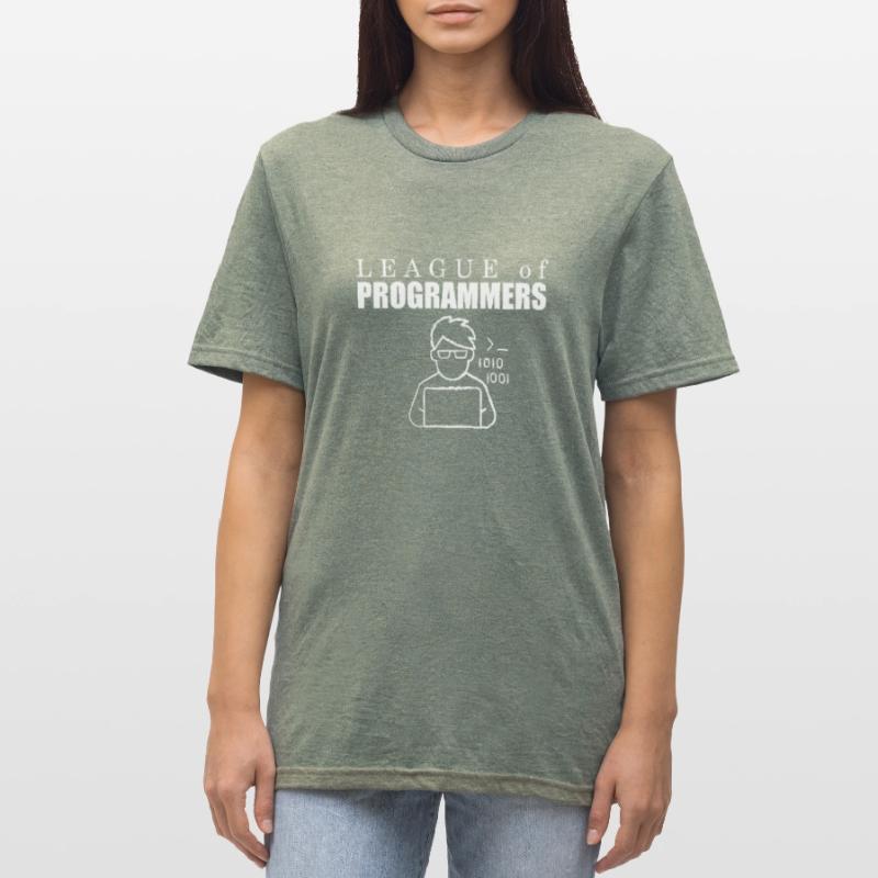 Developer Coder Programmer League T-shirt polycoton Unisexe