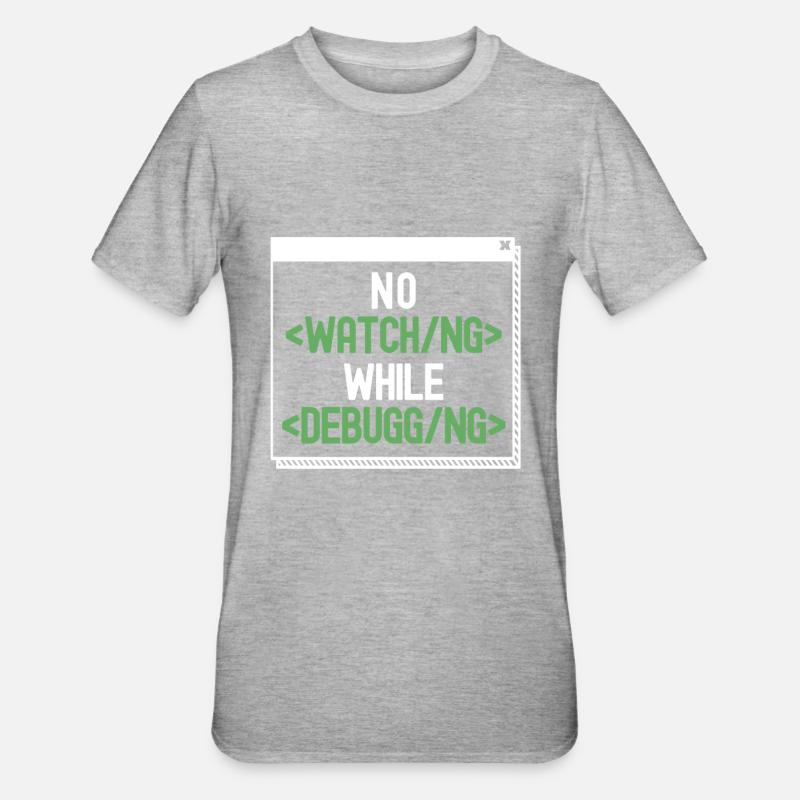 Entwickler Coder Programmierer Humor - Unisex Polycotton T-Shirt - Grau meliert