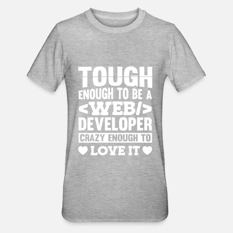 Web Entwickler Webdeveloper - Unisex Polycotton T-Shirt - Grau meliert