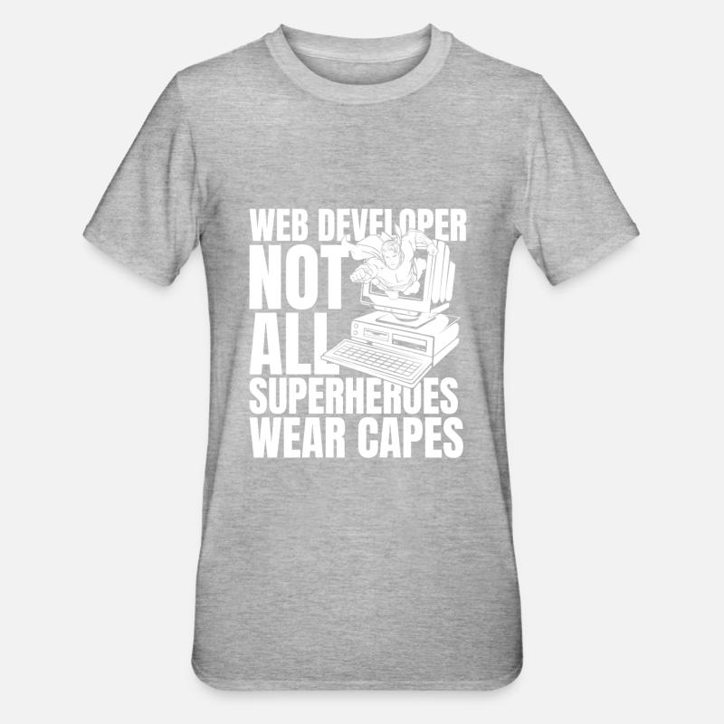Web Entwickler Webdeveloper - Unisex Polycotton T-Shirt - Grau meliert