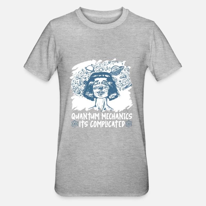 Physik Phyiker Kompliziert Quantenphysik - Unisex Polycotton T-Shirt - Grau meliert
