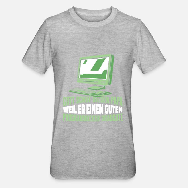 Entwickler Coder Programmierer - Unisex Polycotton T-Shirt - Grau meliert