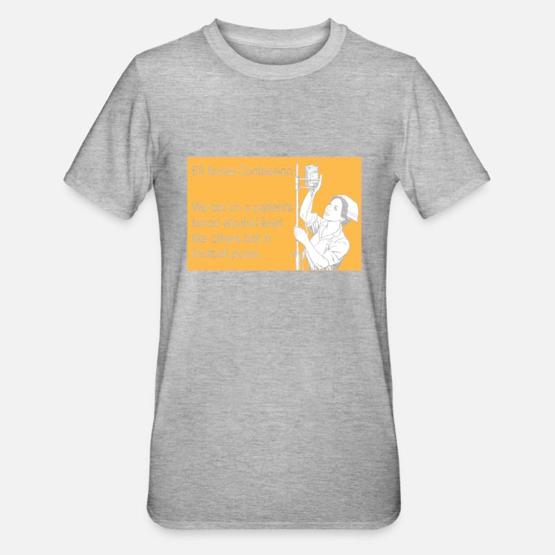 Krankenschwester Witzig Notfall Krankenschwester - Unisex Polycotton T-Shirt - Grau meliert