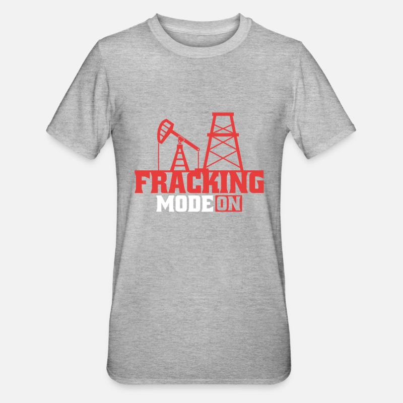 Ölfeld Bohrinsel Fracking - Unisex Polycotton T-Shirt - Grau meliert