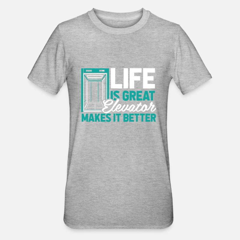 Elevator Elevator - Unisex Polycotton T-Shirt - heather grey