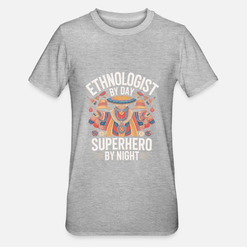 Ethnologue - T-shirt polycoton Unisexe - gris chiné