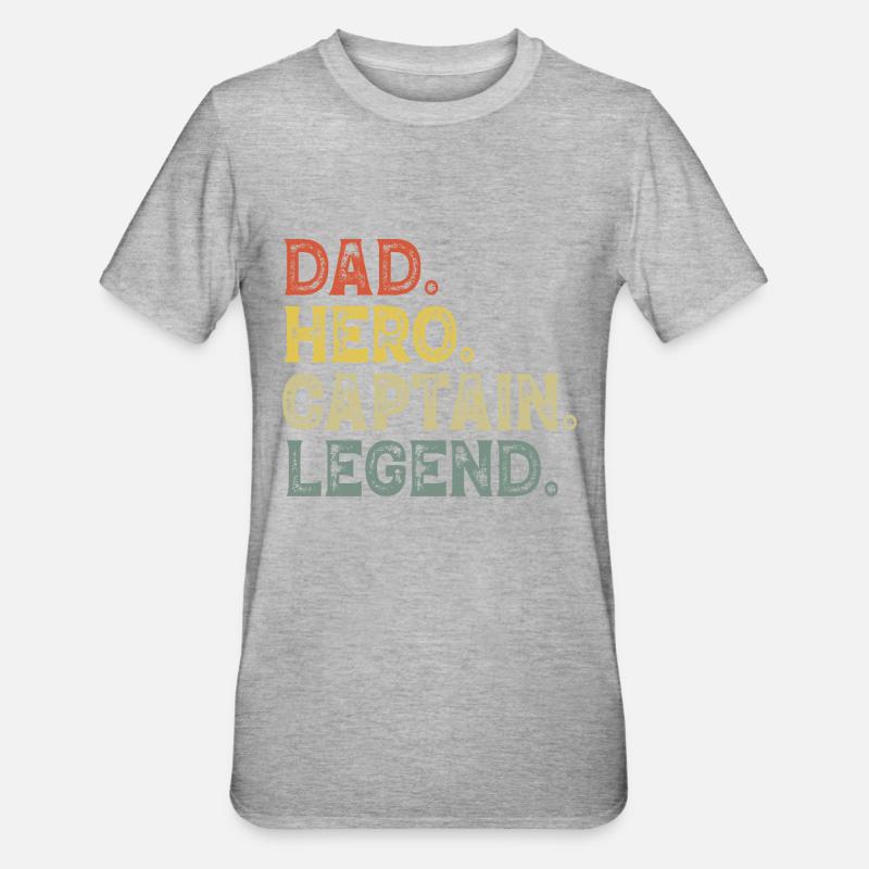 Papa capitaine bateau - T-shirt polycoton Unisexe - gris chiné