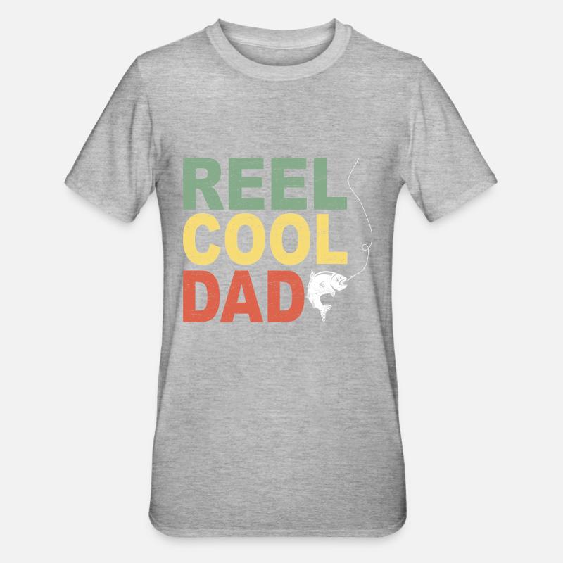 Fischen Dad Geschenkidee - Unisex Polycotton T-Shirt - Grau meliert