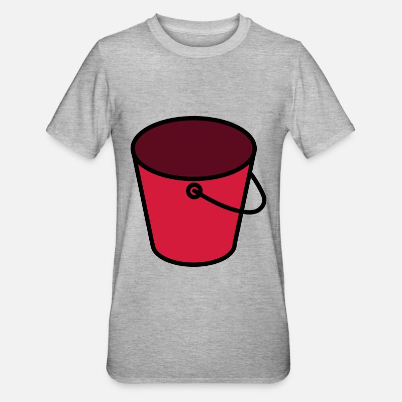 Eimer Farbe Anpassbar - Unisex Polycotton T-Shirt - Grau meliert