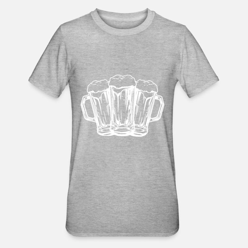 Bier Gläser - Unisex Polycotton T-Shirt - Grau meliert