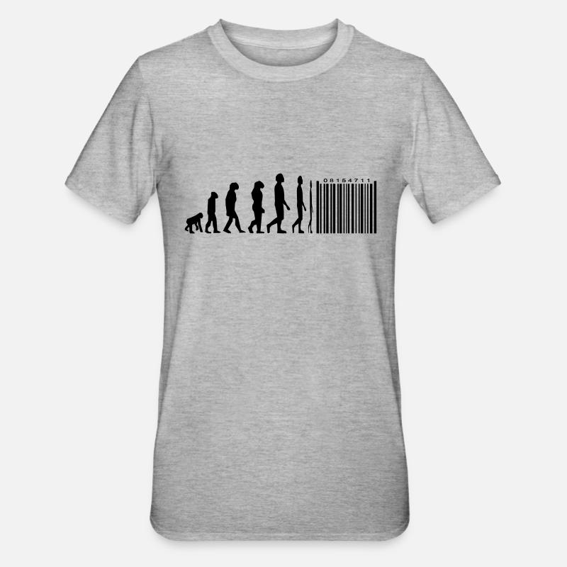 Evolution code à barres - T-shirt polycoton Unisexe - gris chiné