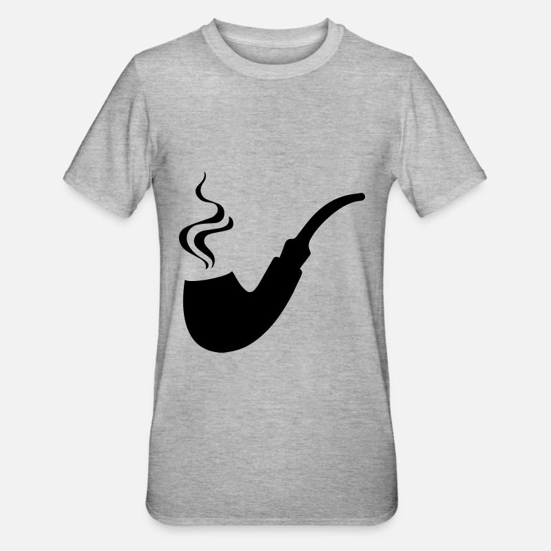 Fumer une pipe - T-shirt polycoton Unisexe - gris chiné
