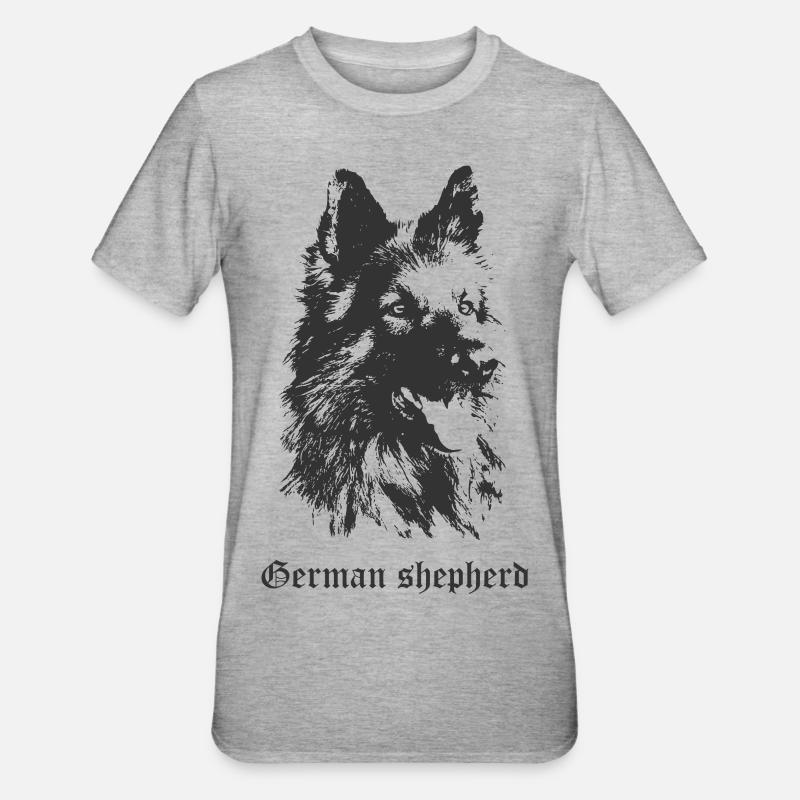 Deutscher Schäferhund - Unisex Polycotton T-Shirt - Grau meliert