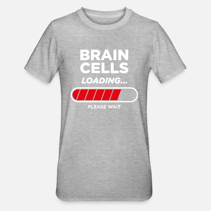 Brain Cells Loading - Unisex Polycotton T-Shirt - heather grey
