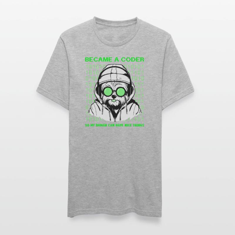 Became a Coder – Hacker Dog Binary Look Unisex Polycotton T-Shirt
