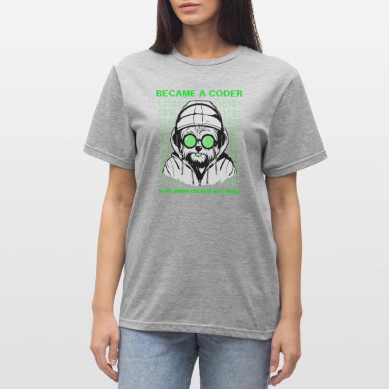 Devenu codeur – Hacker Dog Binary Look T-shirt polycoton Unisexe