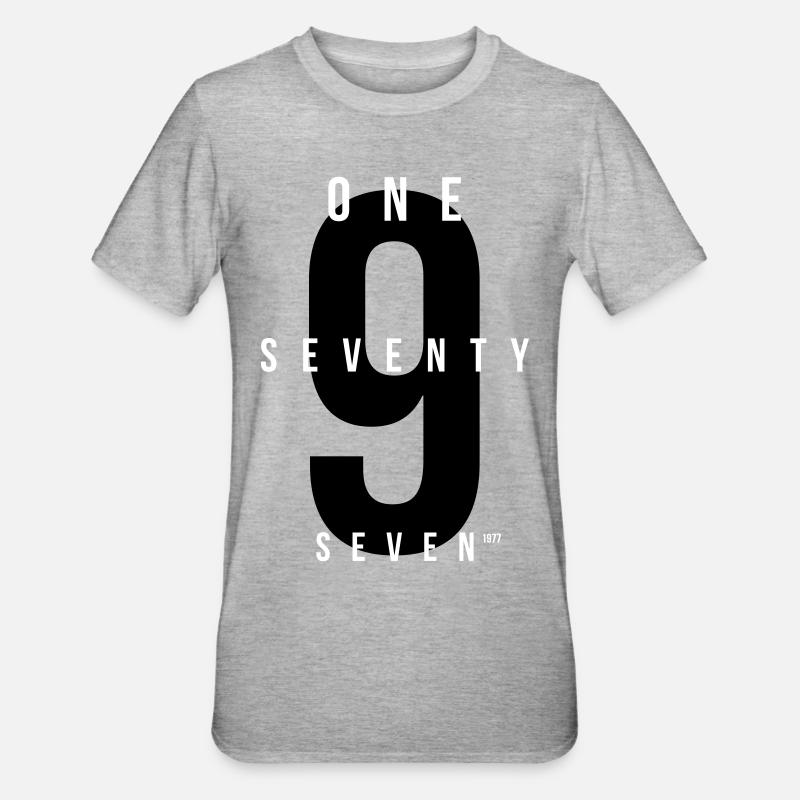 1977 - Unisex Polycotton T-Shirt - Grau meliert