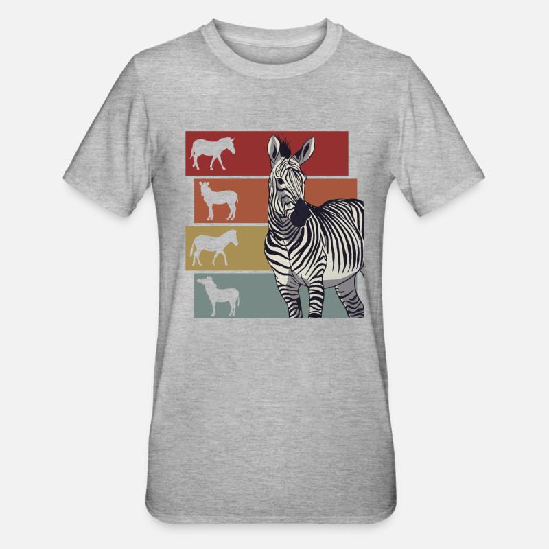 Zebra Zebras Steppenzebra Geschenk - Unisex Polycotton T-Shirt - Grau meliert
