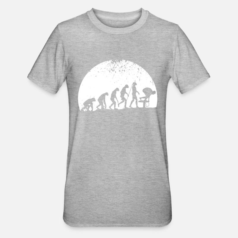 Schwimmen Evolution Schwimmer Geschenk - Unisex Polycotton T-Shirt - Grau meliert
