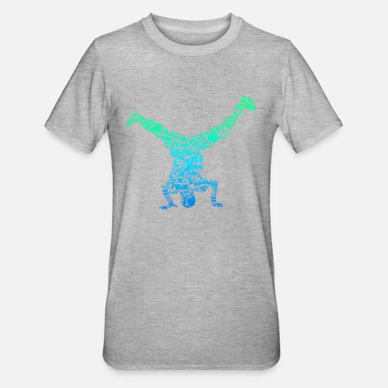 Breakdance Breakdancer Breakdancing - Unisex Polycotton T-Shirt - Grau meliert