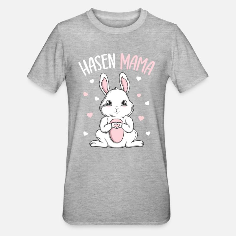 Rabbit Rabbit Mama Rabbit - Unisex Polycotton T-Shirt - heather grey