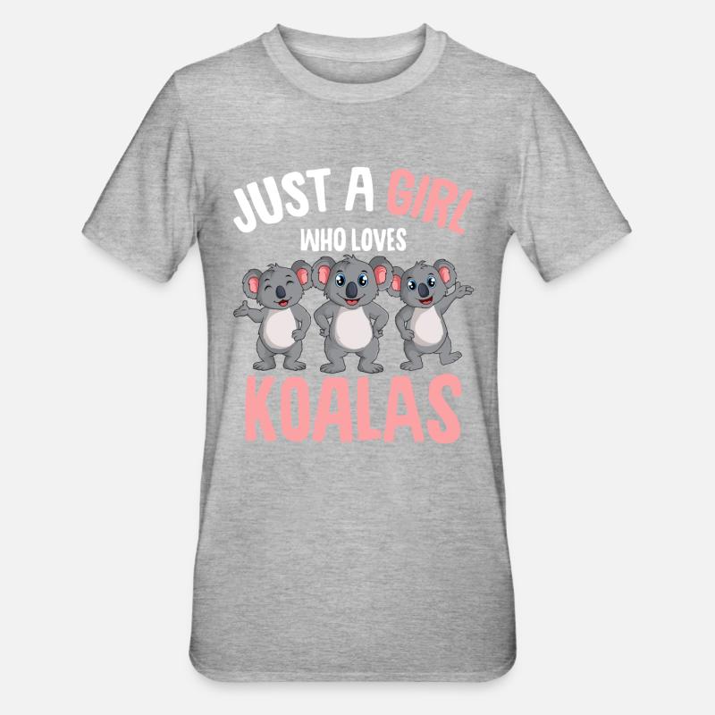 Koala Mädchen - Unisex Polycotton T-Shirt - Grau meliert