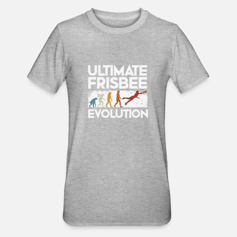 Ultimate Frisbee Evolution - Unisex Polycotton T-Shirt - heather grey