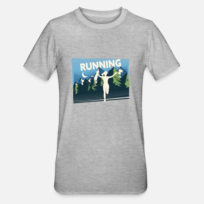 Marathon, coureur de trail running - T-shirt polycoton Unisexe - gris chiné