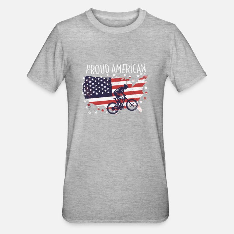 Drapeau américain Descente - T-shirt polycoton Unisexe - gris chiné
