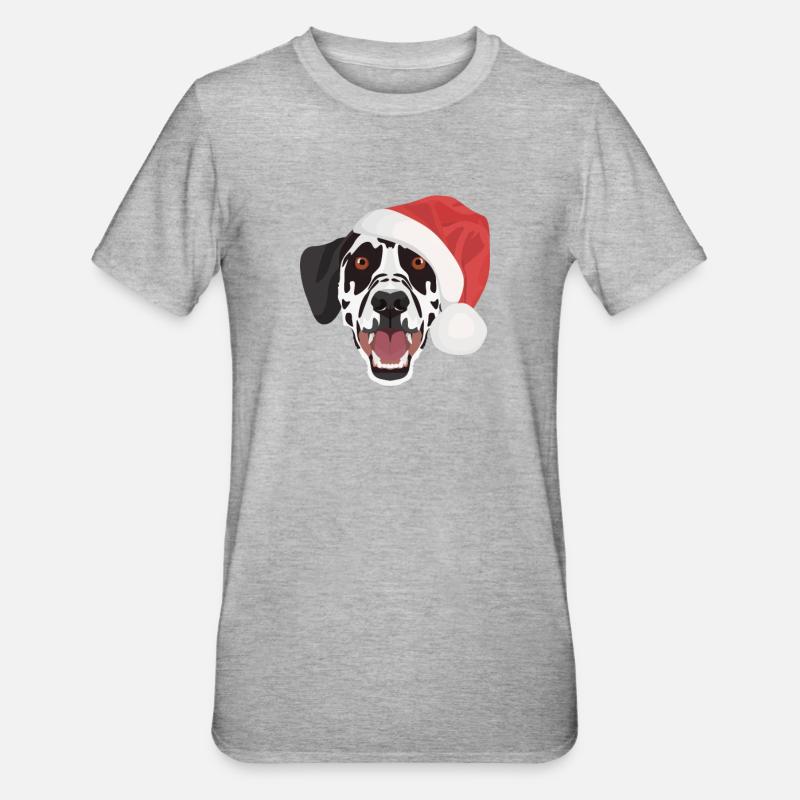 Joyeux Noël dalmate - T-shirt polycoton Unisexe - gris chiné