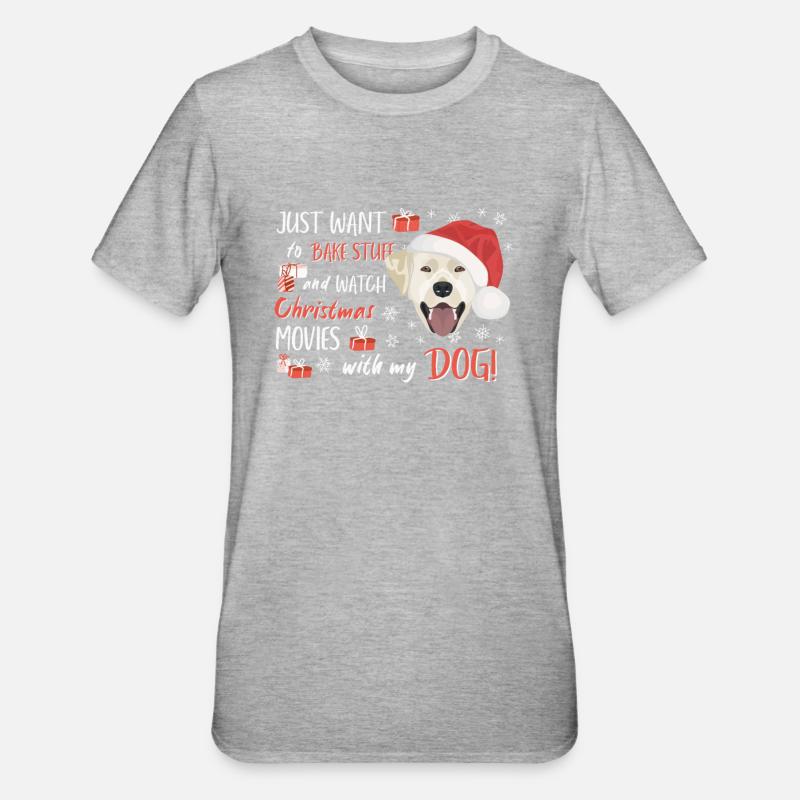 Joyeux Noël Labrador - T-shirt polycoton Unisexe - gris chiné