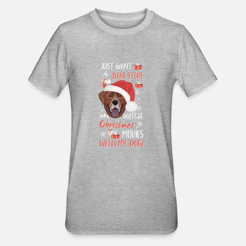 Joyeux Noël Labrador - T-shirt polycoton Unisexe - gris chiné