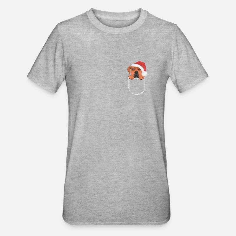 Rhodesian Ridgeback Joyeux Noël - T-shirt polycoton Unisexe - gris chiné