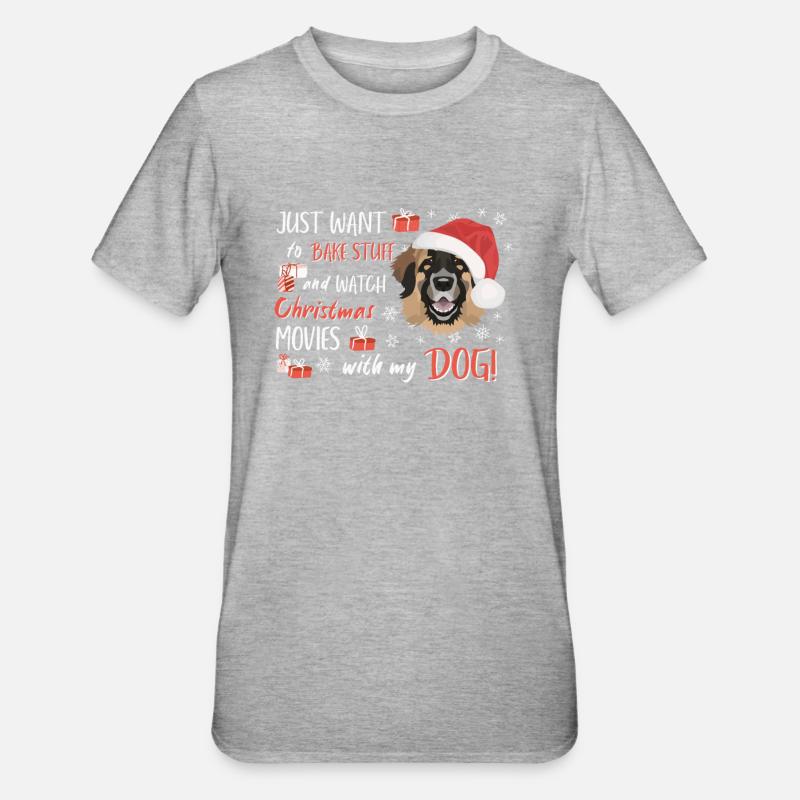 Joyeux Noël Leonberg - T-shirt polycoton Unisexe - gris chiné