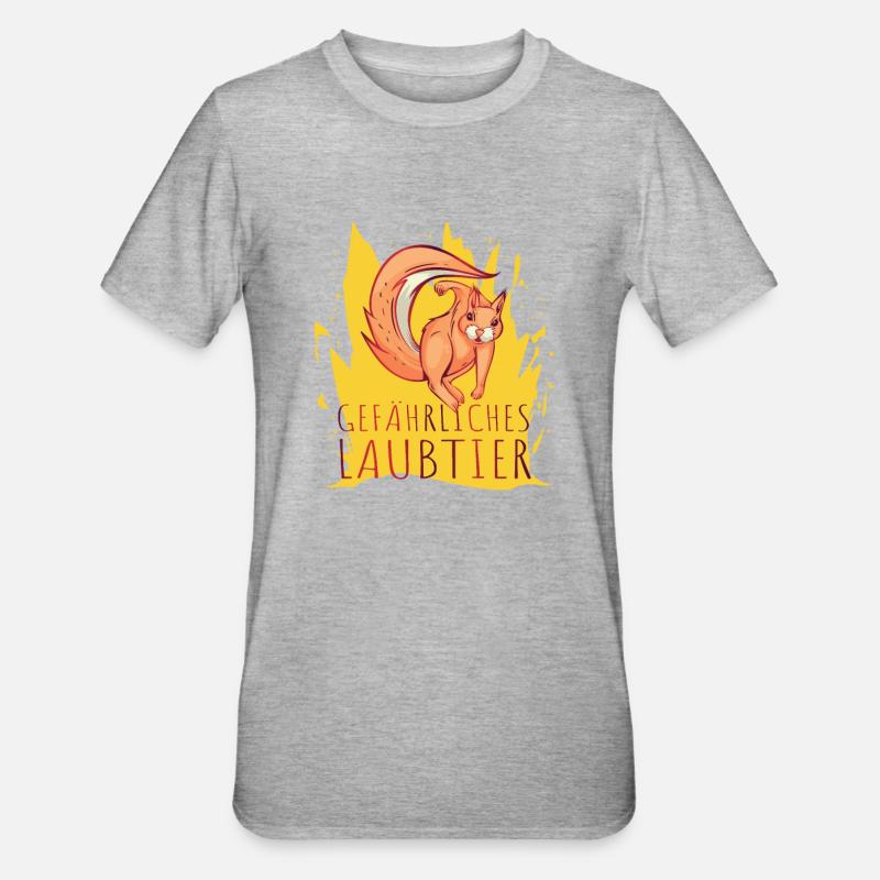 Gefährliches Laubtier Eichhörnchen - Unisex Polycotton T-Shirt - Grau meliert