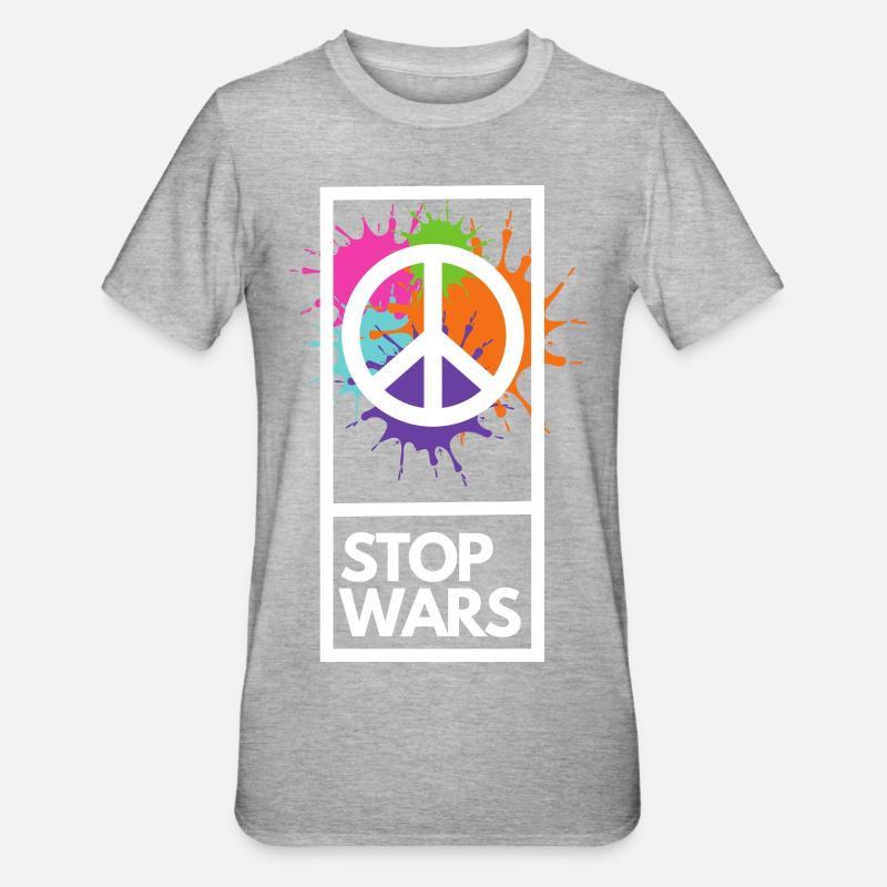 Stop Wars #2 - T-shirt polycoton Unisexe - gris chiné