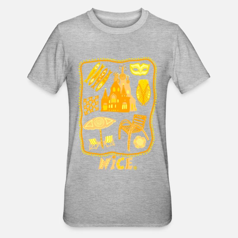 NIce provence alpes maritimes - T-shirt polycoton Unisexe - gris chiné