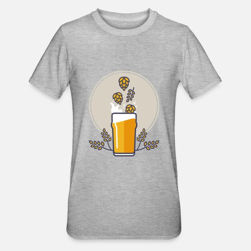 Éclaboussure de bière - T-shirt polycoton Unisexe - gris chiné