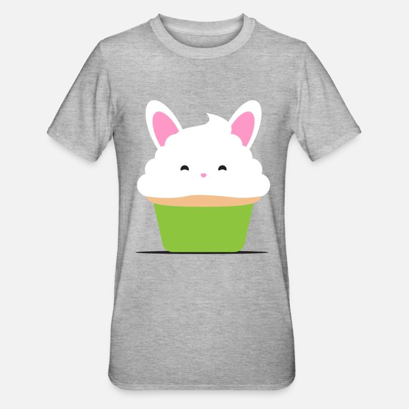 Cupcake, Muffin, Geschenkidee - Unisex Polycotton T-Shirt - Grau meliert