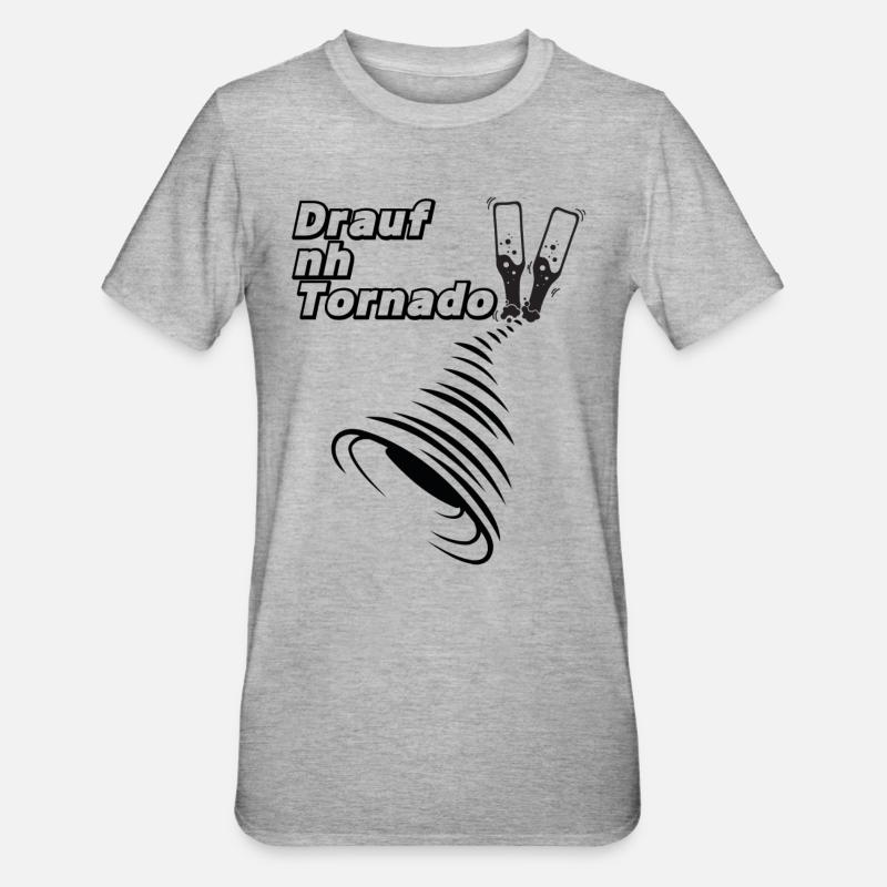 Bier Tornado Logo - Unisex Polycotton T-Shirt - Grau meliert
