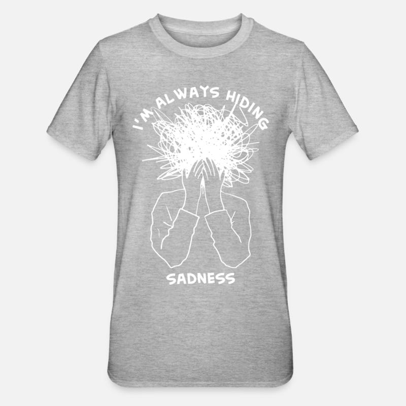Tristesse cachant graphique - T-shirt polycoton Unisexe - gris chiné