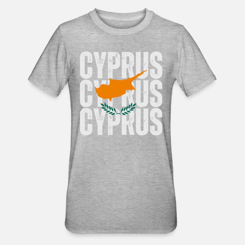 Drapeau chypriote, fierté chypriote - T-shirt polycoton Unisexe - gris chiné