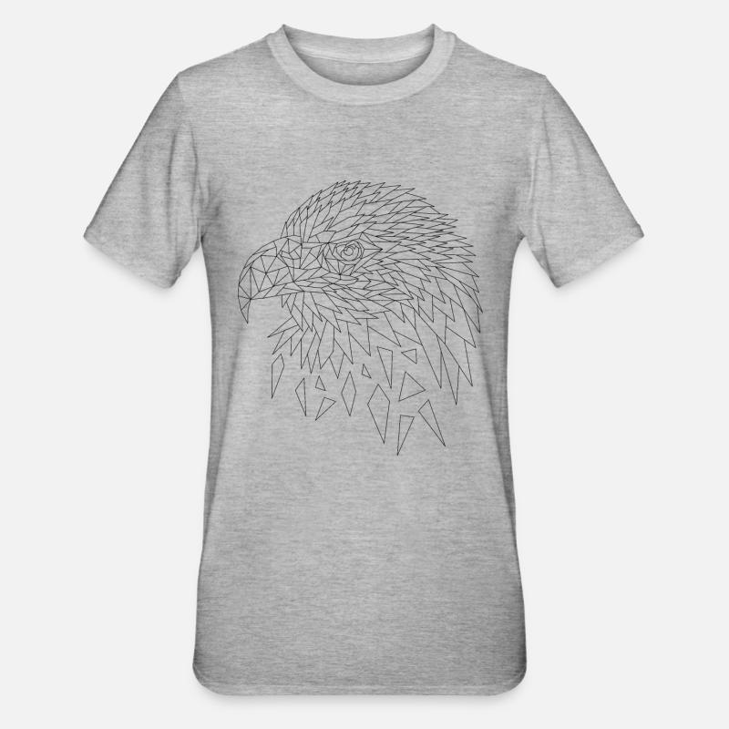 Sea eagle eagle polygons - Unisex Polycotton T-Shirt - heather grey