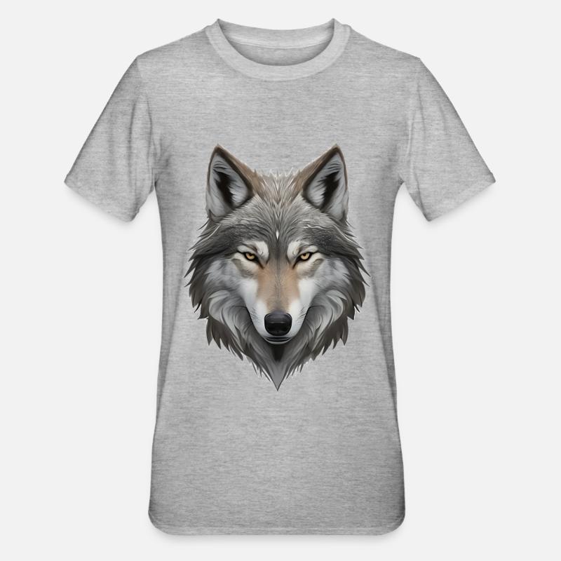 Wolf's head - Unisex Polycotton T-Shirt - heather grey