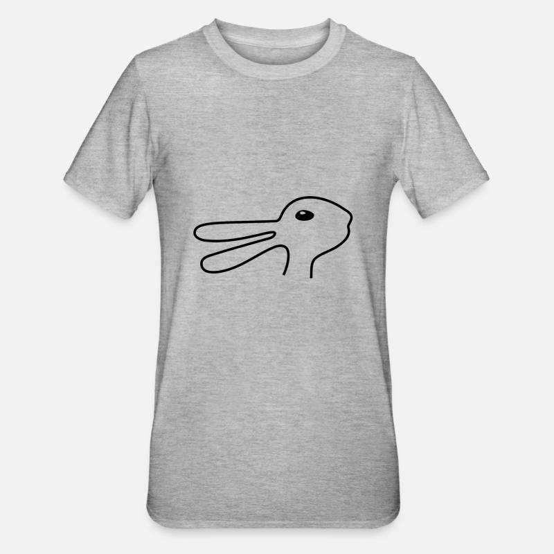 Rabbit and duck - Unisex Polycotton T-Shirt - heather grey