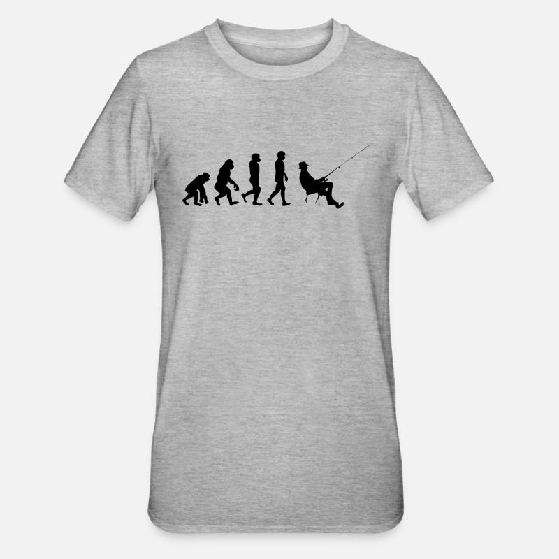 Evolution Pêcheur - T-shirt polycoton Unisexe - gris chiné