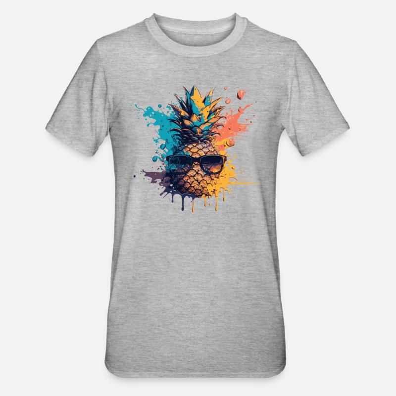 Drôle de fruit d’ananas - T-shirt polycoton Unisexe - gris chiné