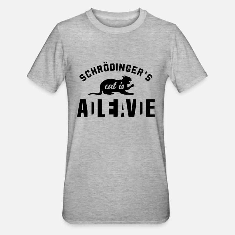 Le chat de Schrödinger - T-shirt polycoton Unisexe - gris chiné