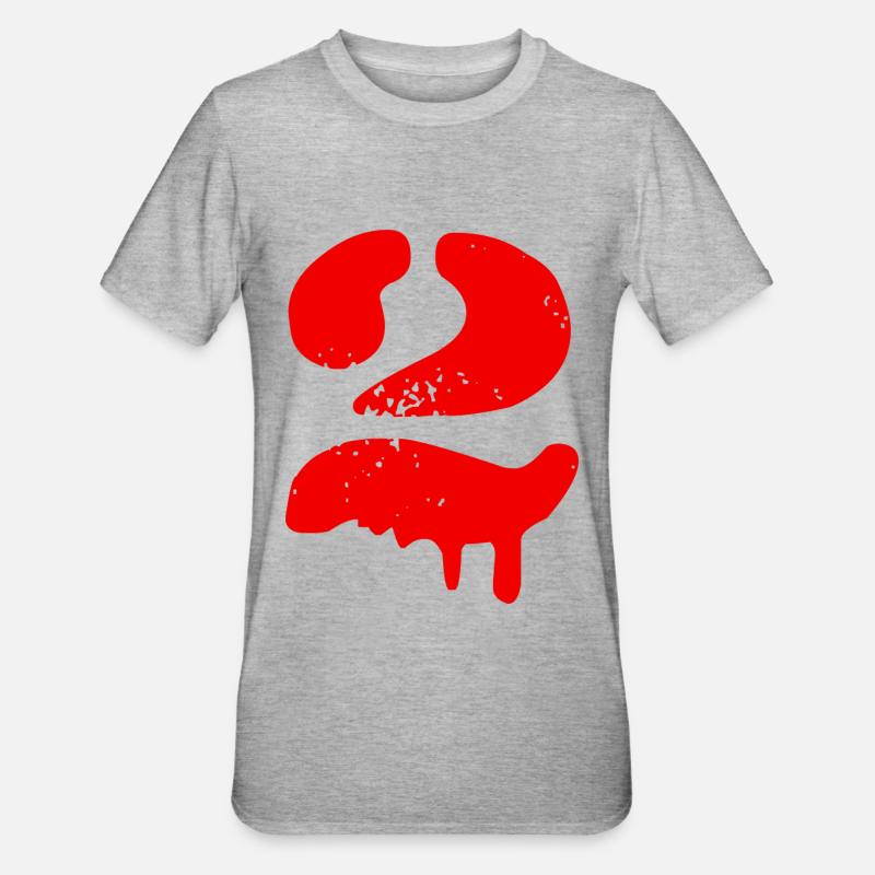 2 Symbole numérique - T-shirt polycoton Unisexe - gris chiné
