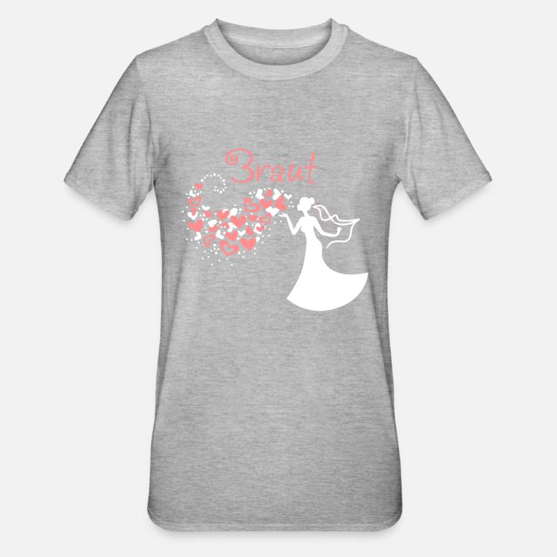 Heart Cloud bride Text - Unisex Polycotton T-Shirt - heather grey